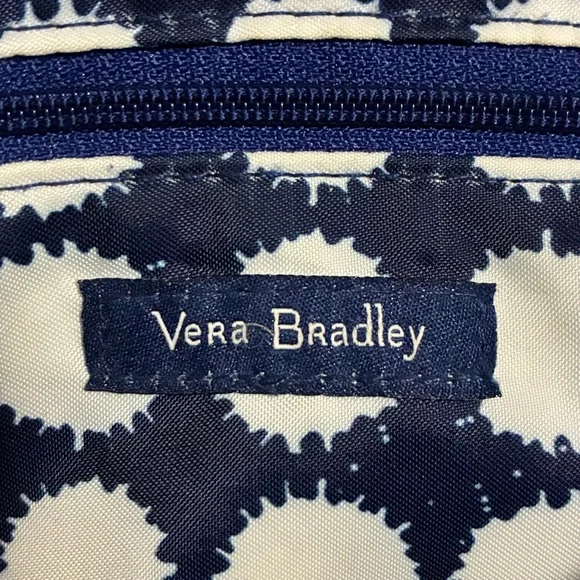 Vera Bradley Womens Adjustable Strap Lined Crossbody Bag Purse Blue Paisley - Picture 8 of 16